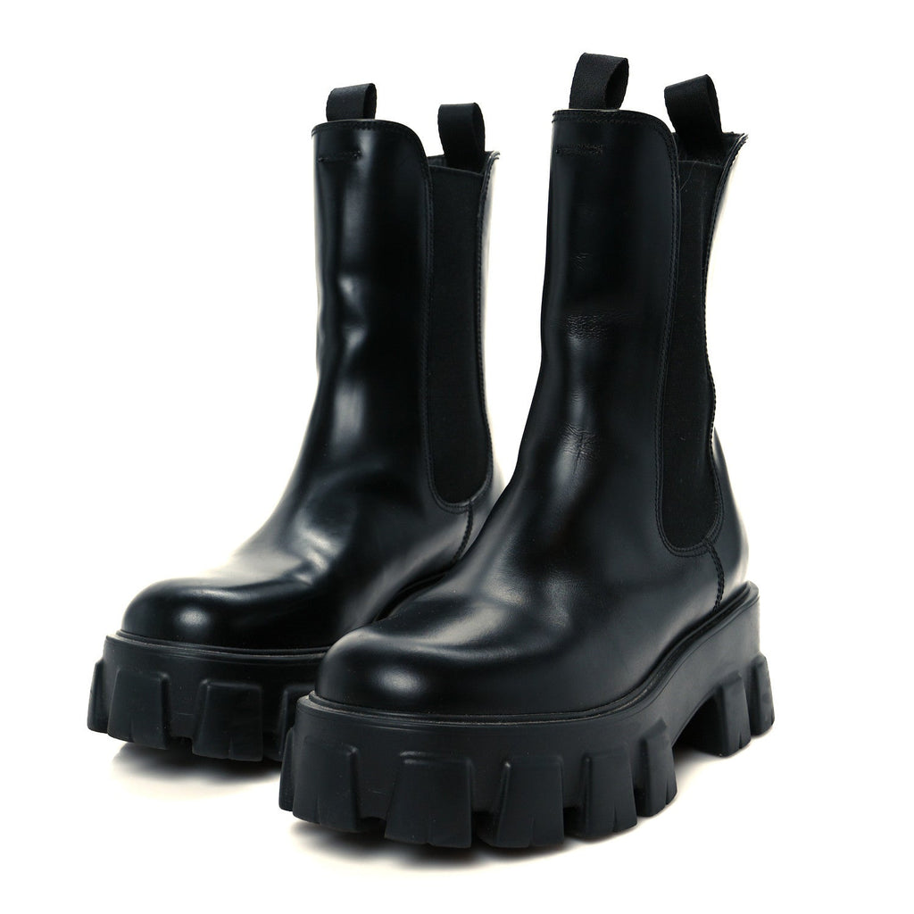 SPAZZOLATO ROIS MONOLITH CHELSEA 55MM TALL BOOTS BLACK