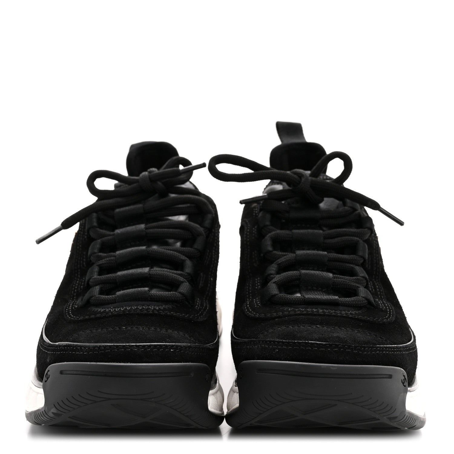 SUEDE CALFSKIN NYLON GROSGRAIN CC SNEAKERS BLACK