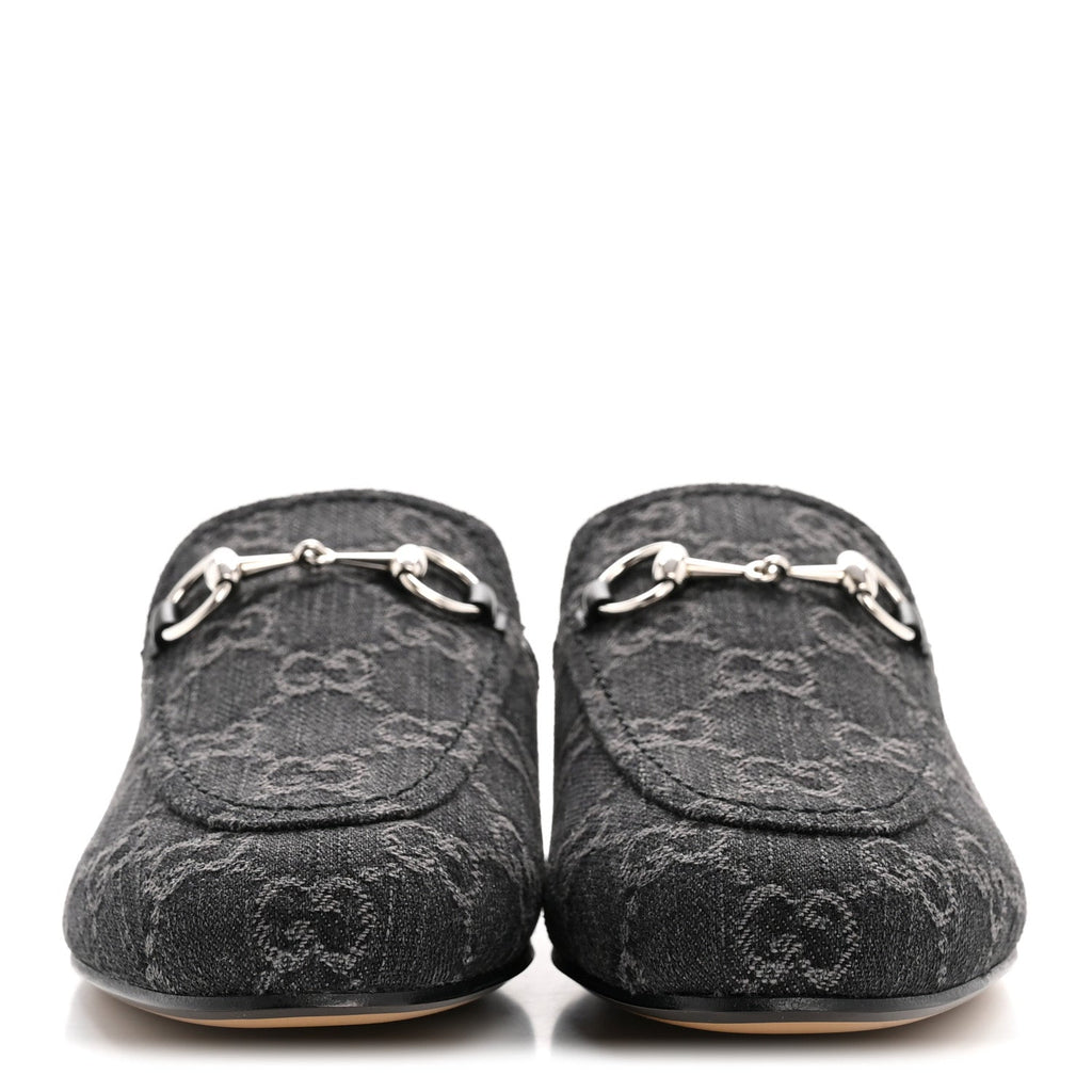 NEW DENIM GG MALAGA KID WOMENS PRINCETOWN SLIPPERS GREY BLACK