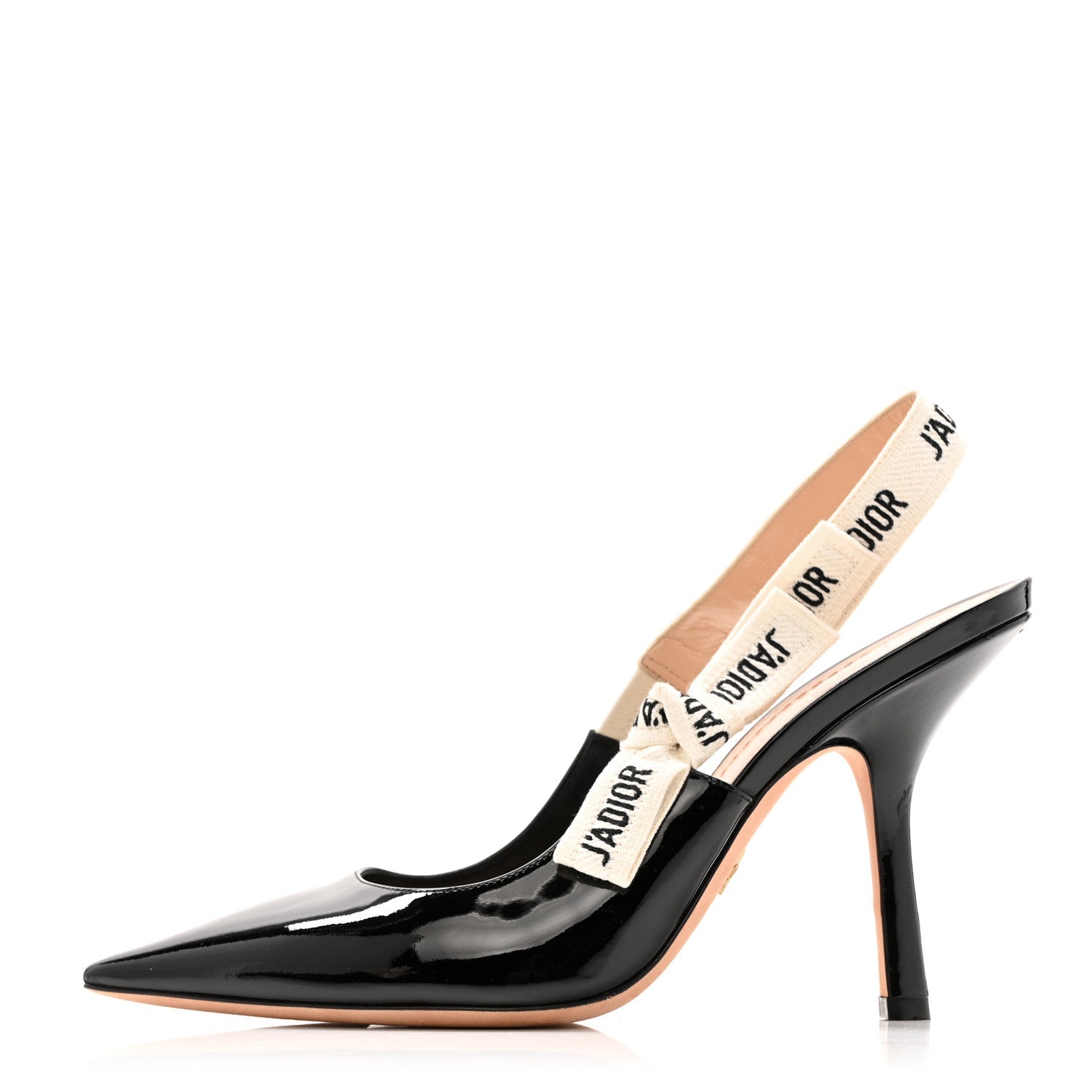 PATENT RIBBON J'ADIOR SLINGBACK 100MM PUMPS BLACK