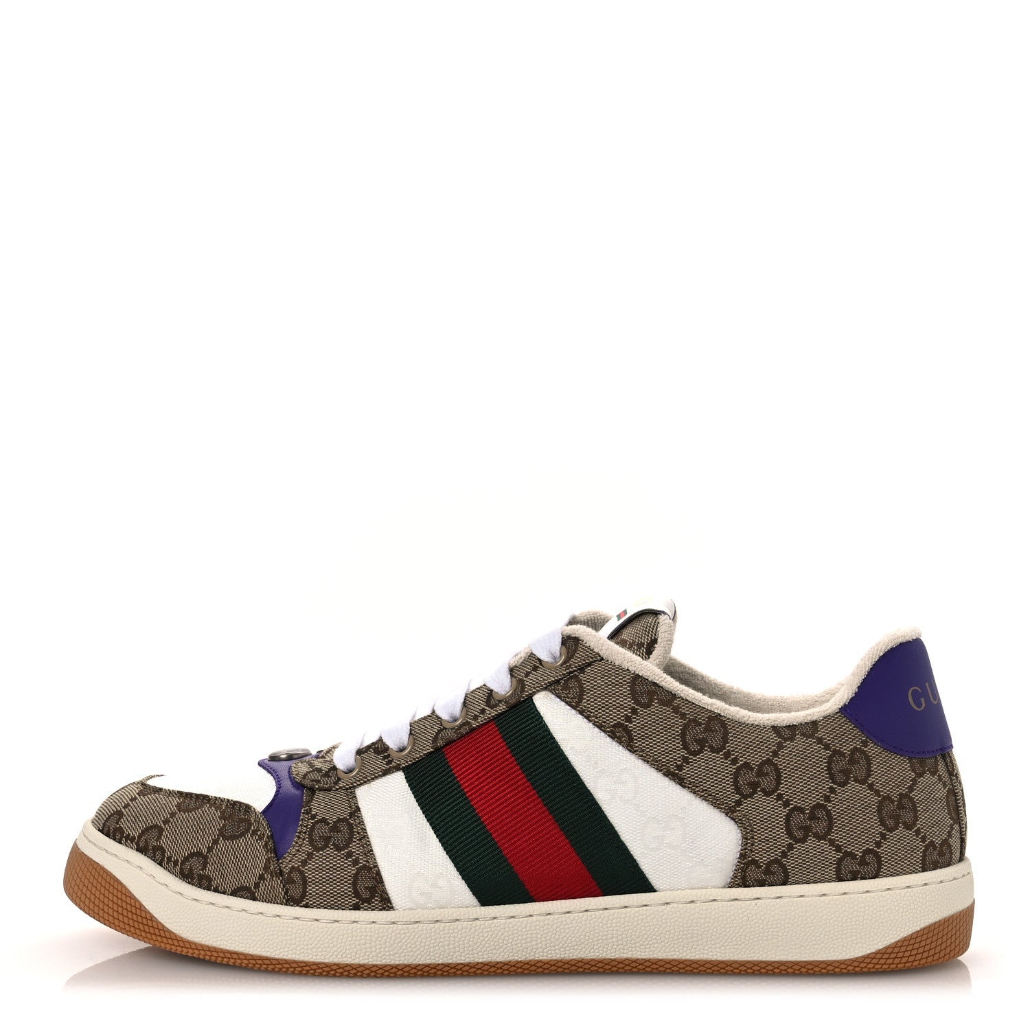 CALFSKIN LAME GG MONOGRAM WEB MENS SCREENER SNEAKERS