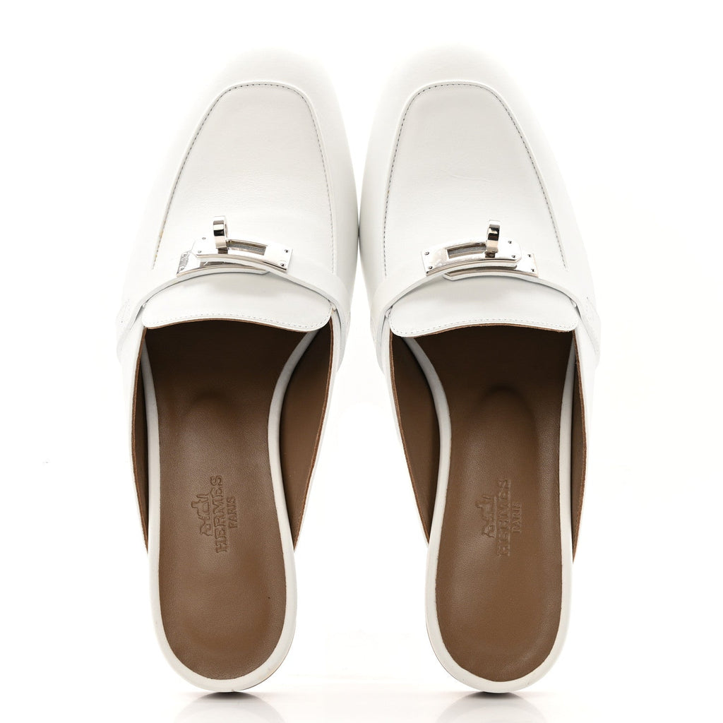 CALFSKIN OZ MULES WHITE