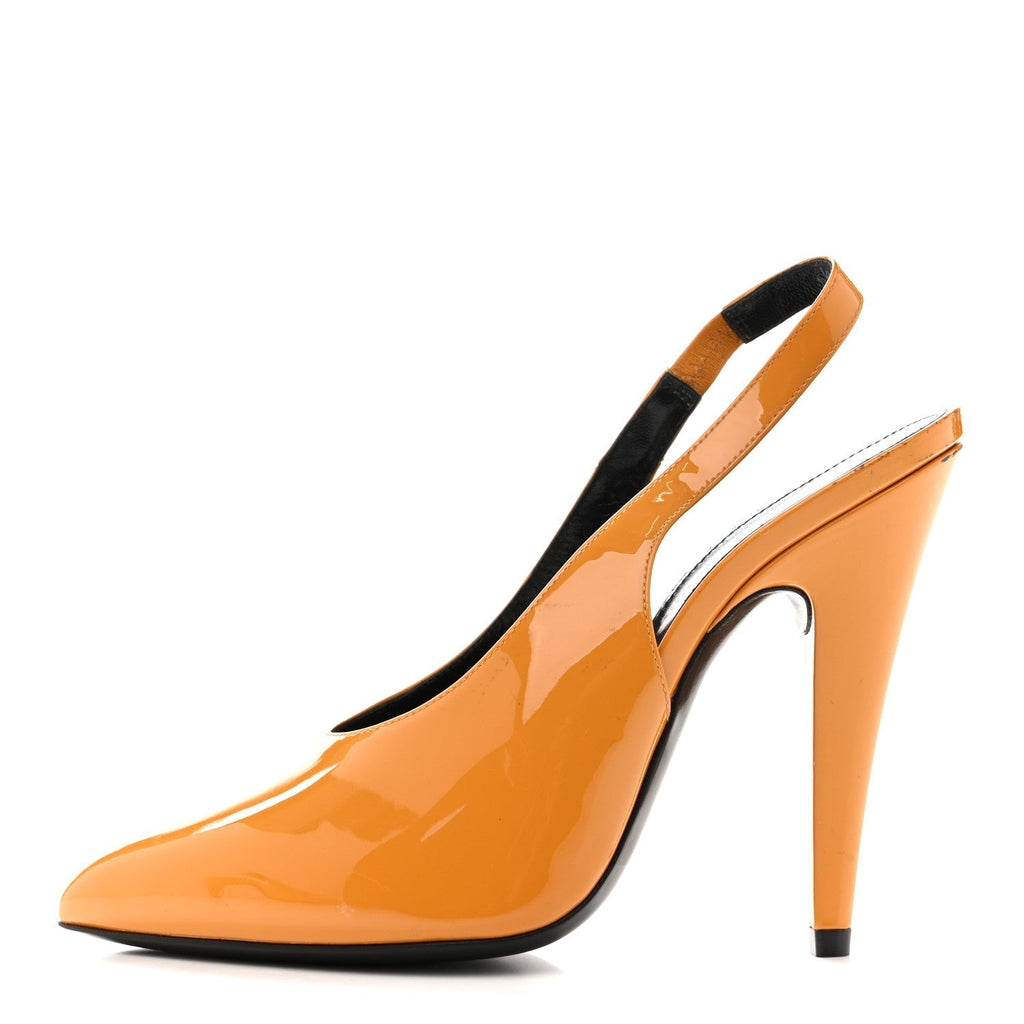 PATENT VENUS 110 SLINGBACK PUMPS YELLOW