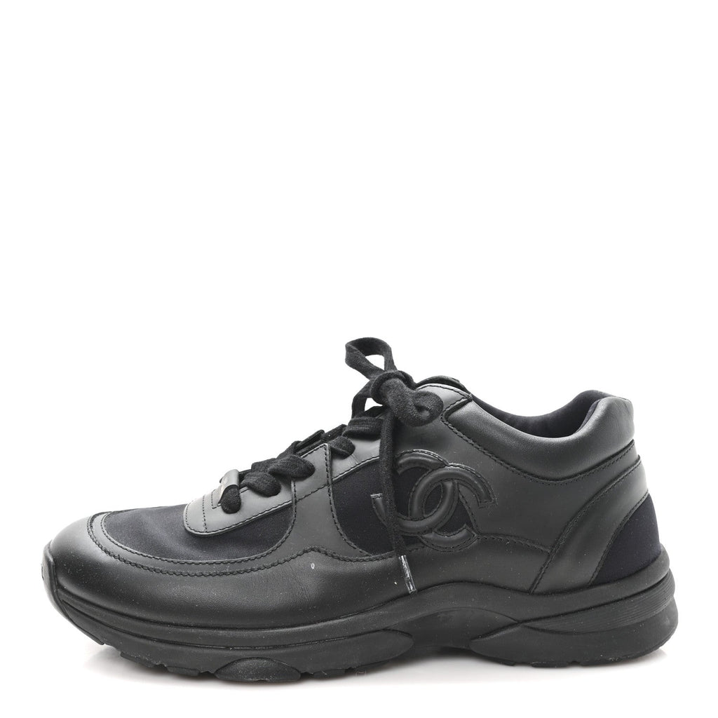 LAMBSKIN FABRIC CC UNIFORM SNEAKERS BLACK