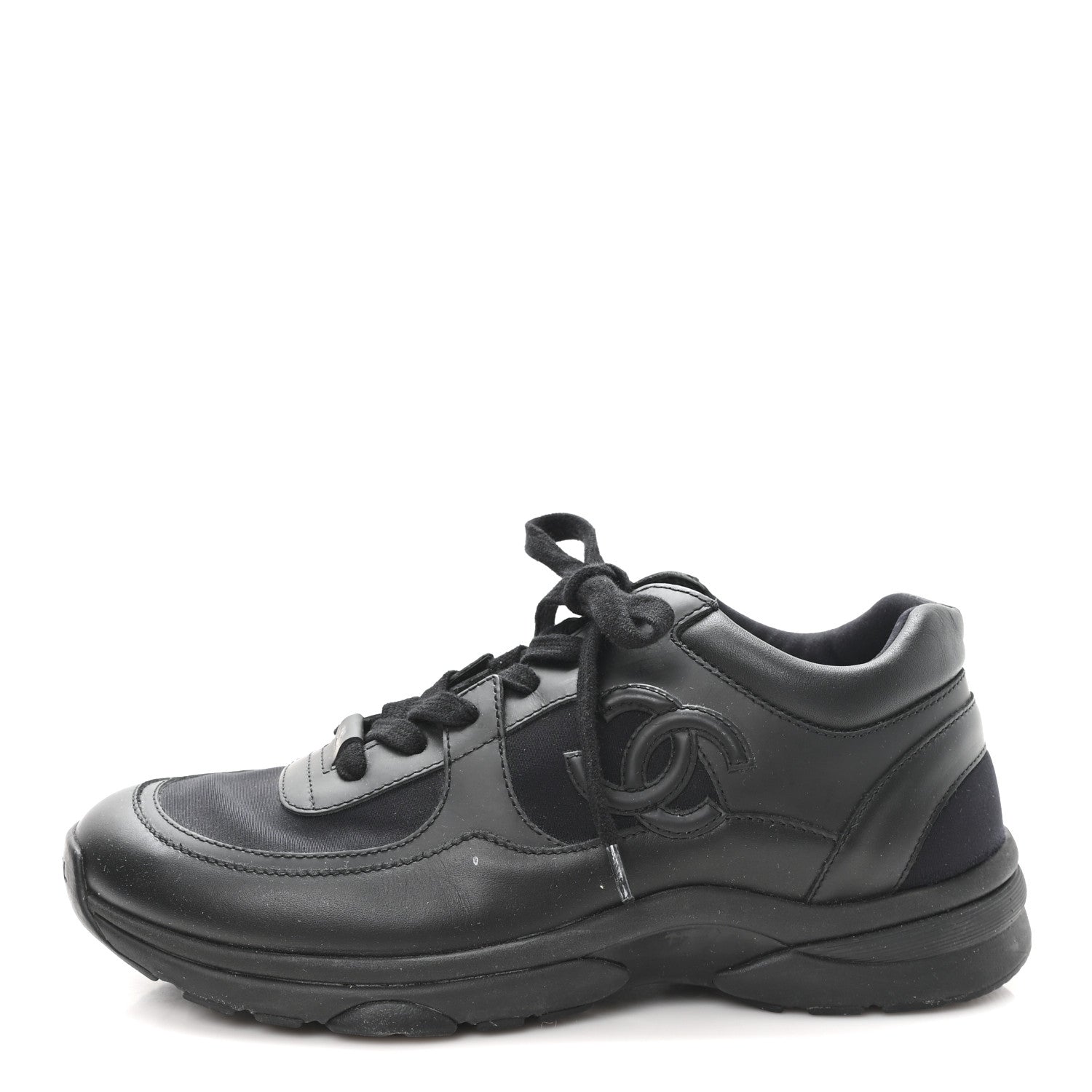 LAMBSKIN FABRIC CC UNIFORM SNEAKERS BLACK