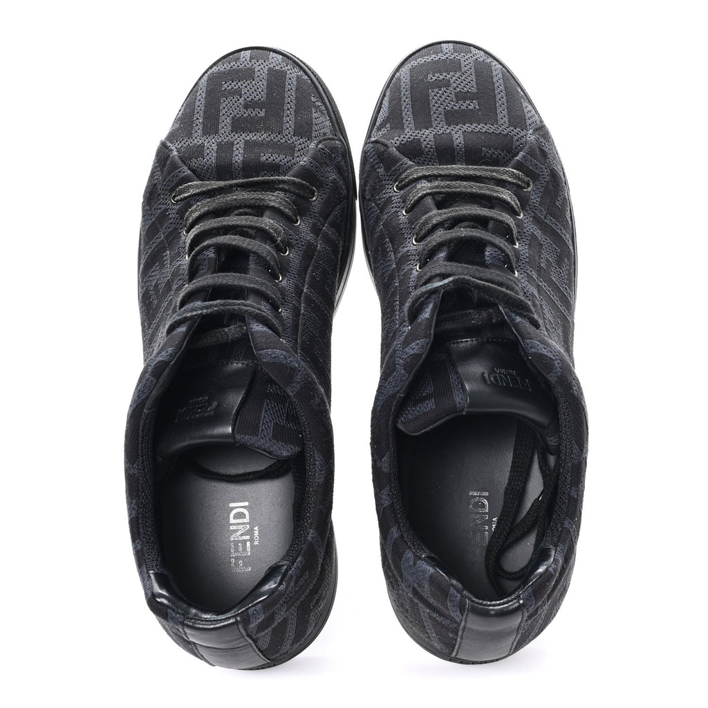 TECH FABRIC FF MENS LACE UP LOW TOP SNEAKERS BLACK