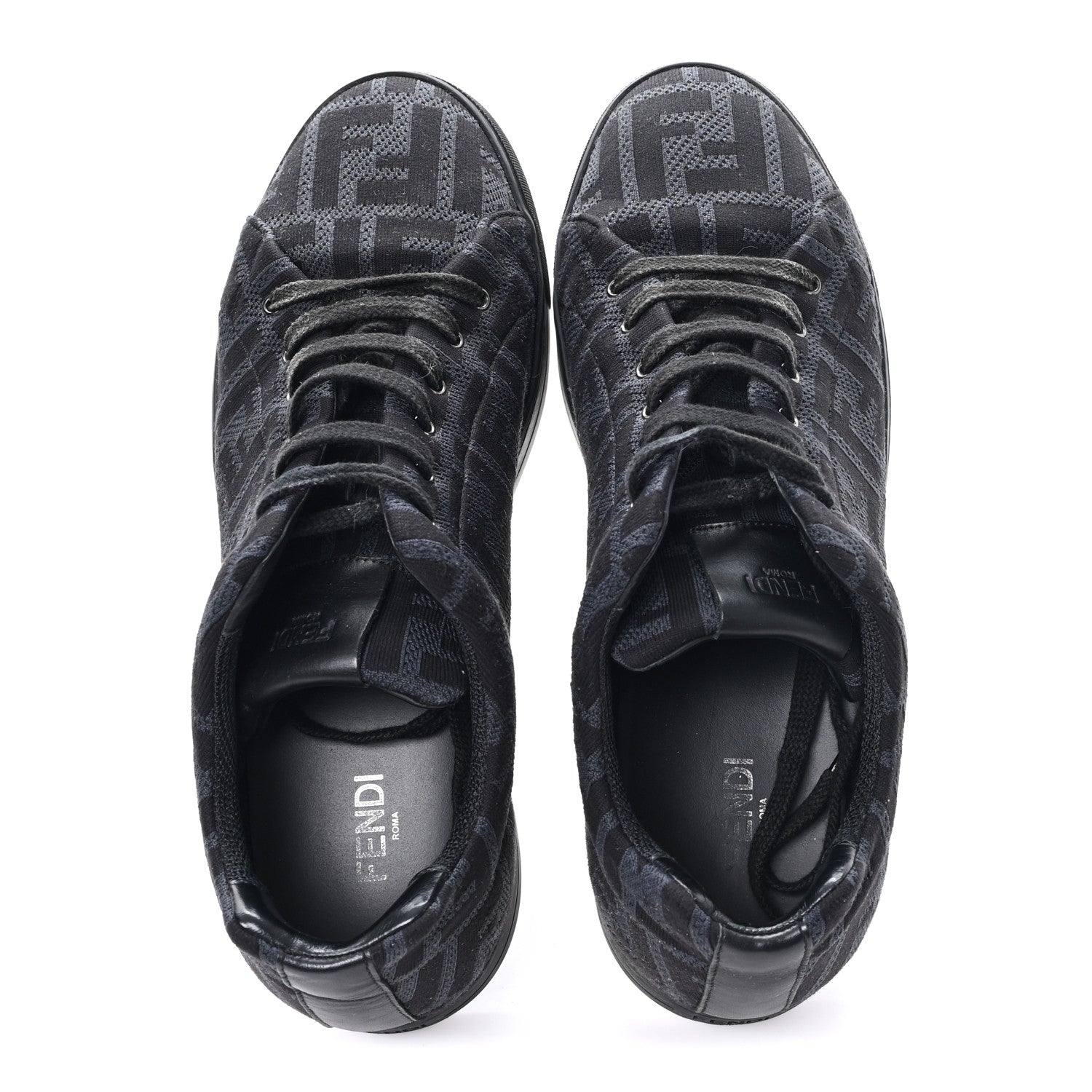 TECH FABRIC FF MENS LACE UP LOW TOP SNEAKERS BLACK