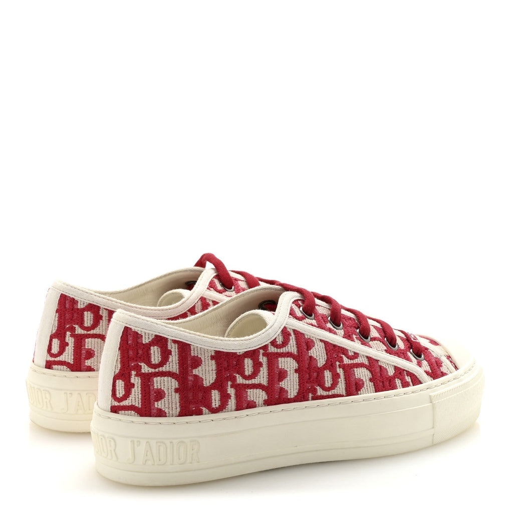 CHRISTIAN DIOR WALK'N'DIOR LOW TOP SNEAKERS OBLIQUE FRAMBOISE NAVY BLUE
