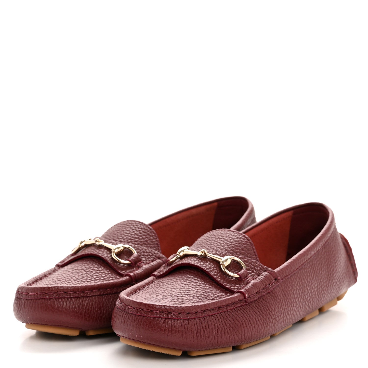 SOFT CLOVE CALFSKIN WOMENS HORSEBIT DRIVER LOAFERS ROSSO ANCORA