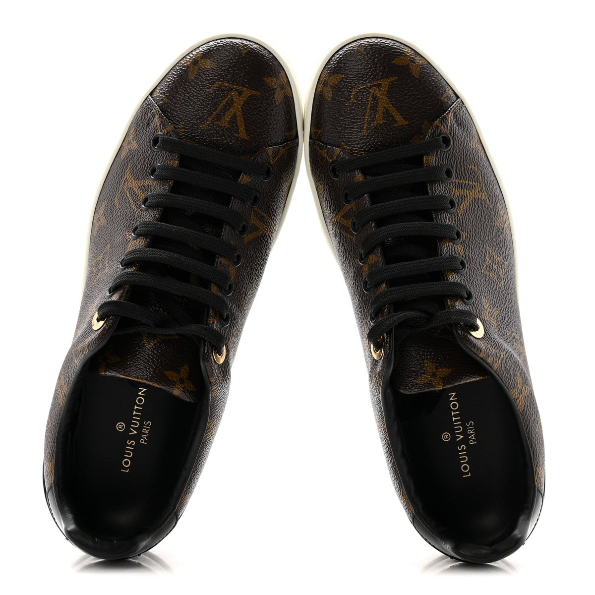 LOUIS VUITTON PATENT MONOGRAM FRONTROW SNEAKER BROWN