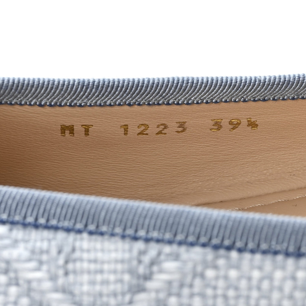 RAFFIA CANNAGE BALLET FLAT BLEU PASTEL