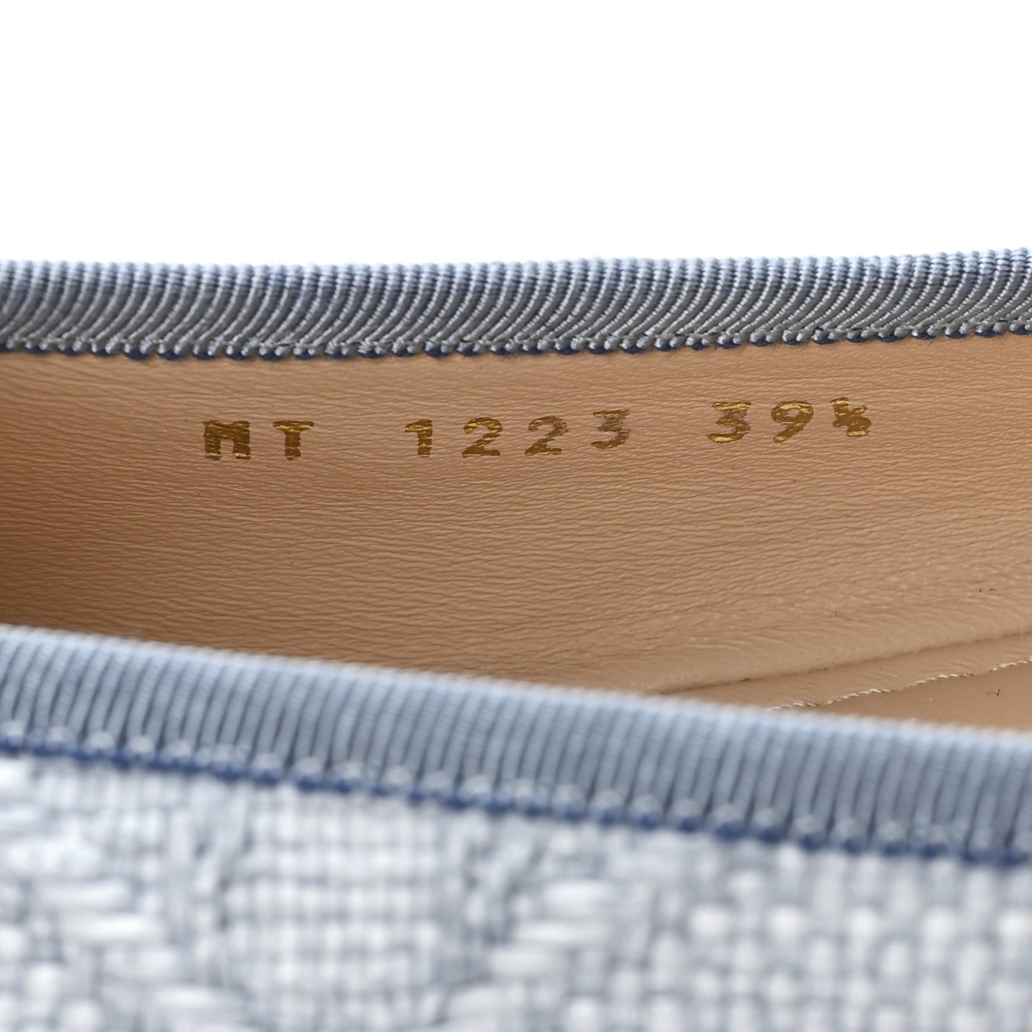 RAFFIA CANNAGE BALLET FLAT BLEU PASTEL