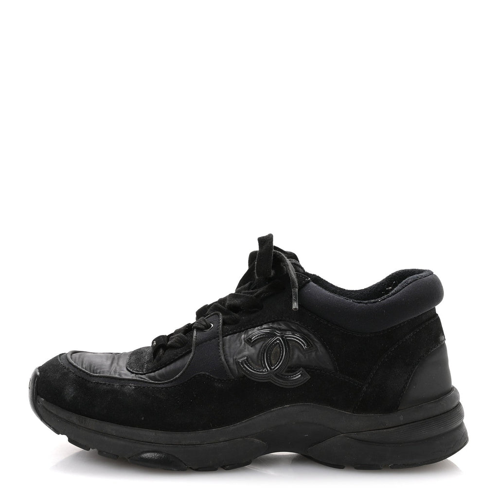 FABRIC CALFSKIN SUEDE CC SNEAKERS BLACK