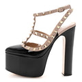 PATENT ROCKSTUD CAGE 55/155MM PLATFORM PUMPS BLACK