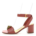 CALFSKIN ONE STUD ANKLE STRAP 60MM SANDALS GINGERBREAD