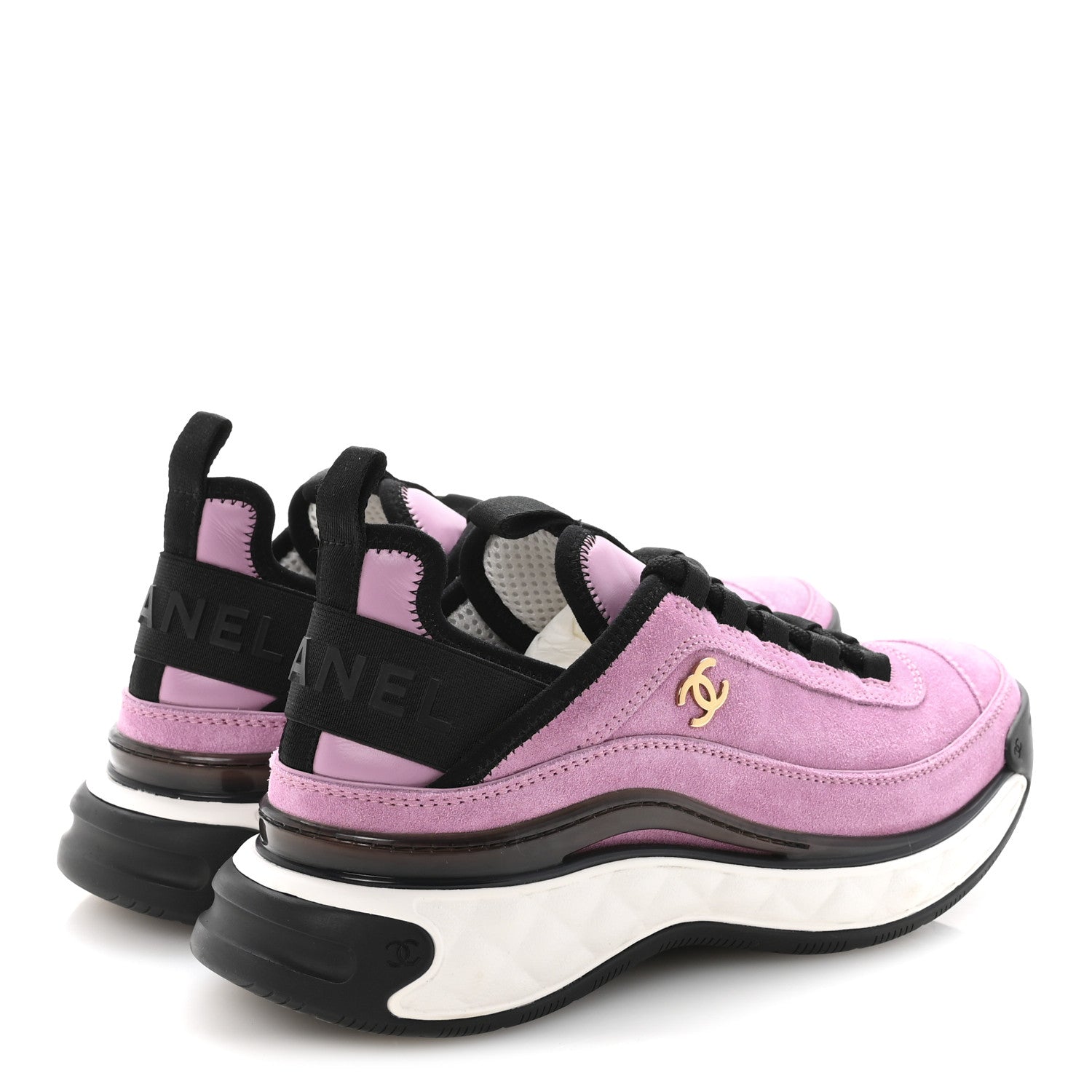 SUEDE CALFSKIN NYLON GROSGRAIN CC SNEAKERS DARK PINK