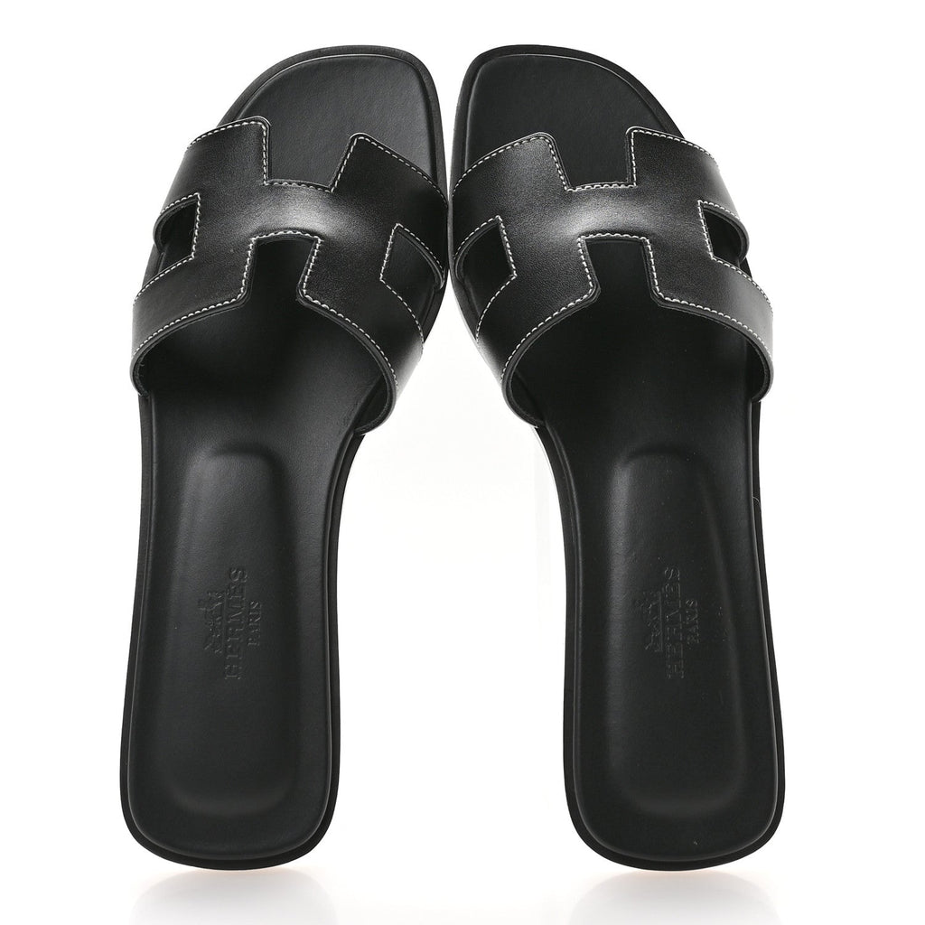 BOX CALFSKIN ORAN SANDALS BLACK