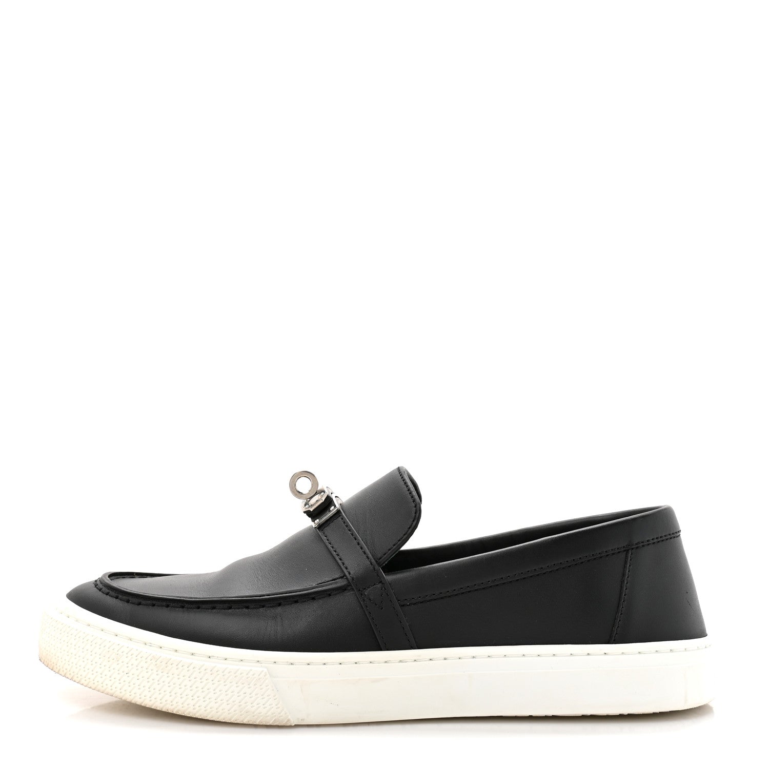 CALFSKIN GAME SLIP ON SNEAKERS BLACK