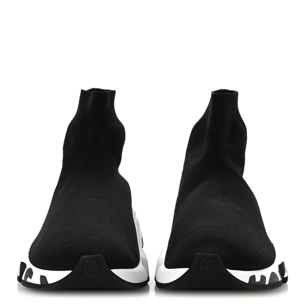 NEOPRENE KNIT WOMENS SPEED GRAFFITI SNEAKERS BLACK WHITE