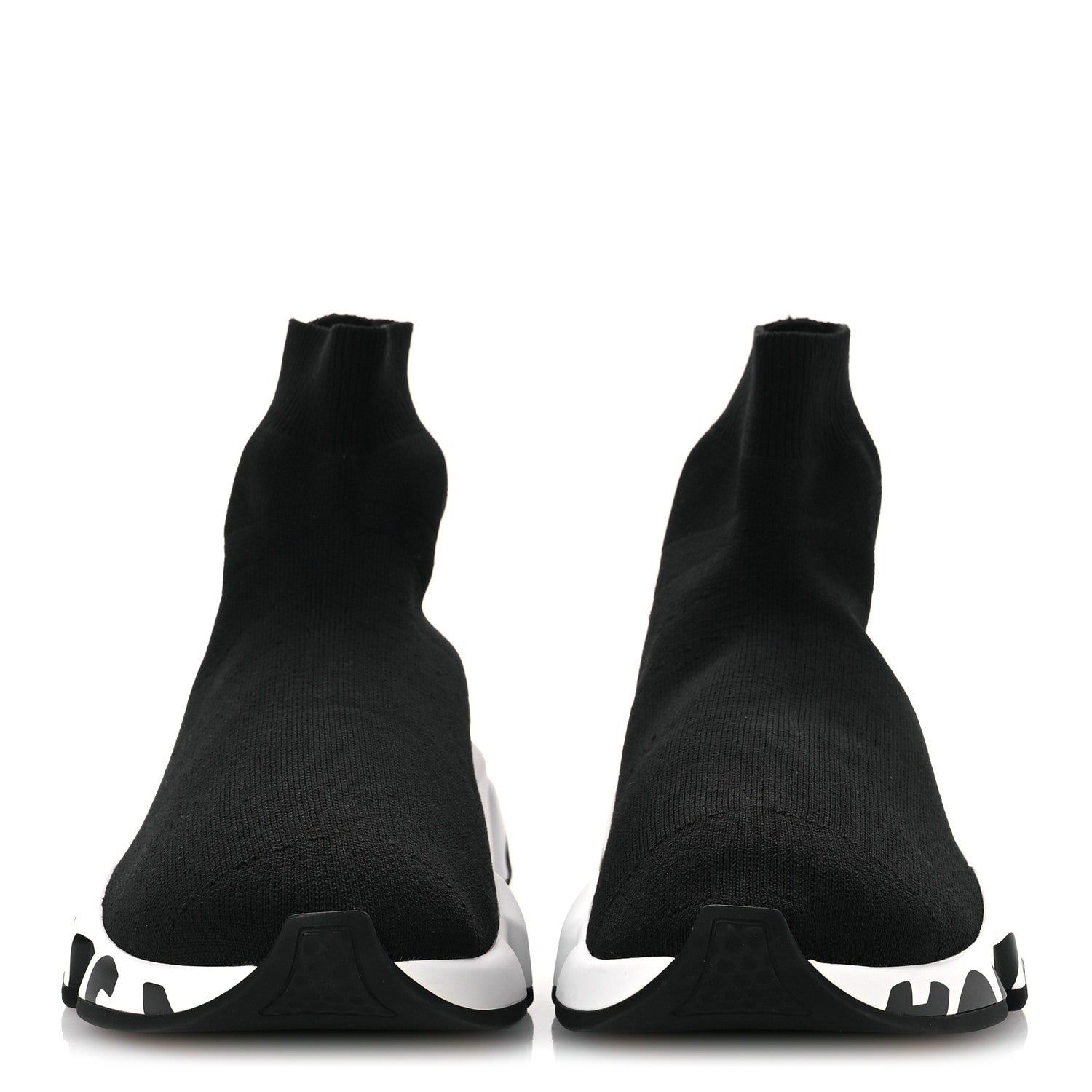 NEOPRENE KNIT WOMENS SPEED GRAFFITI SNEAKERS BLACK WHITE