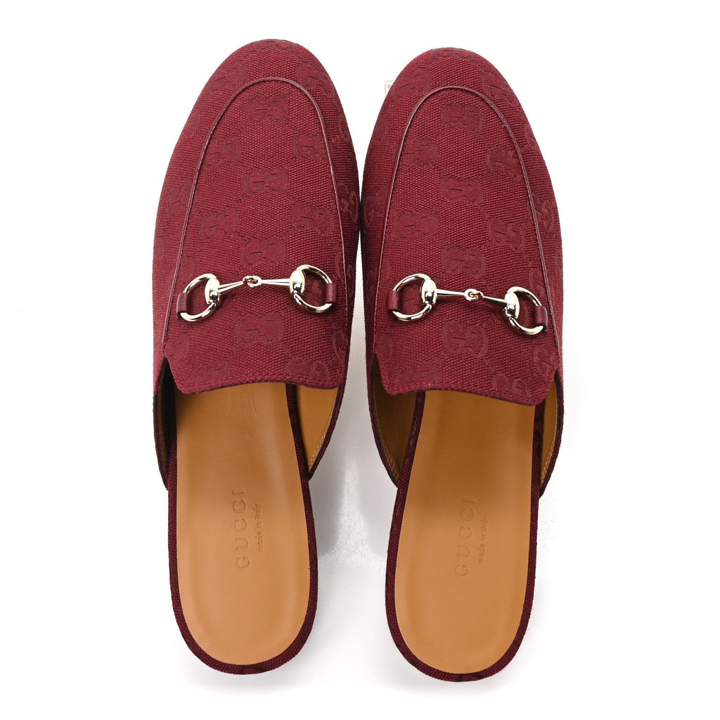 GG MONOGRAM CANVAS WOMENS PRINCETOWN SLIPPERS ANCORA