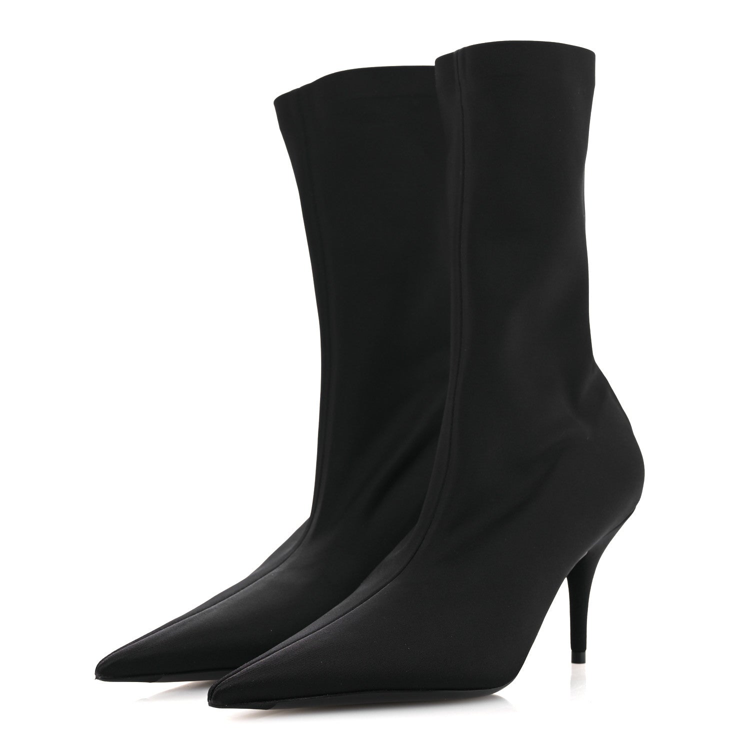JERSEY CREPE EXTREME POINTED TOE KNIFE BOOTIES BLACK