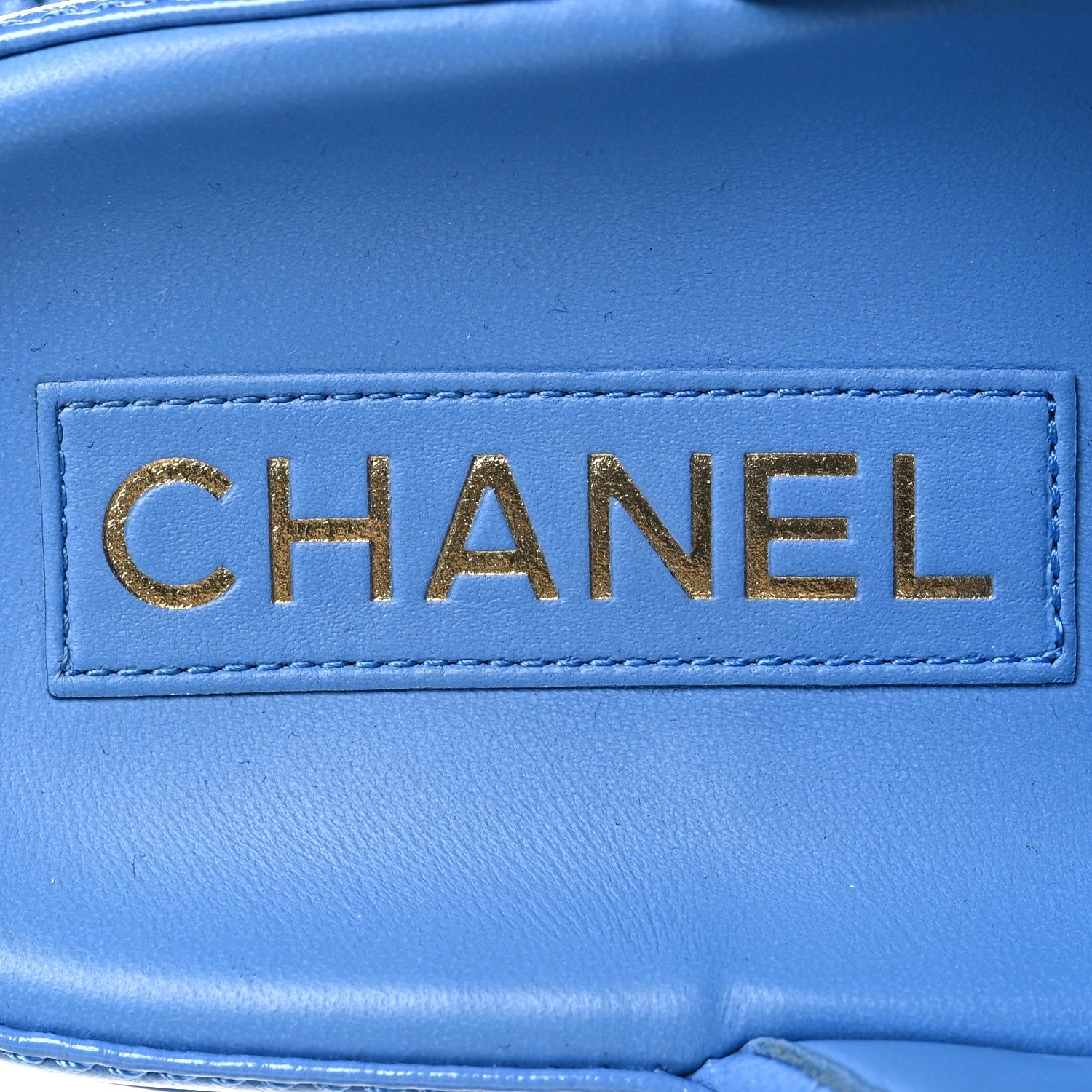 LAMBSKIN QUILTED VELCRO DAD CHAIN CC SLIDE SANDALS BLUE