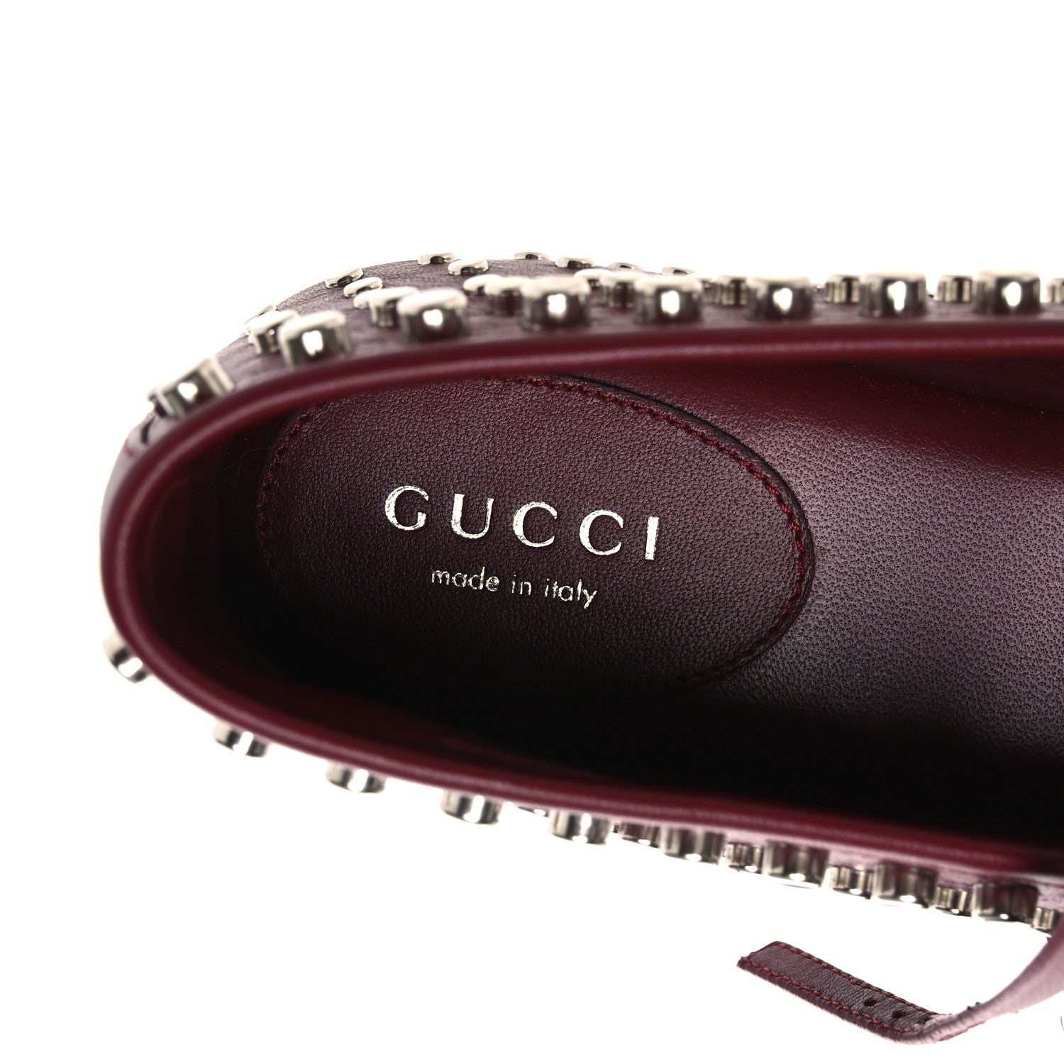 NAPPA CARMAQUE STUDDED HORSEBIT BALLET FLATS ROSSO ANCORA