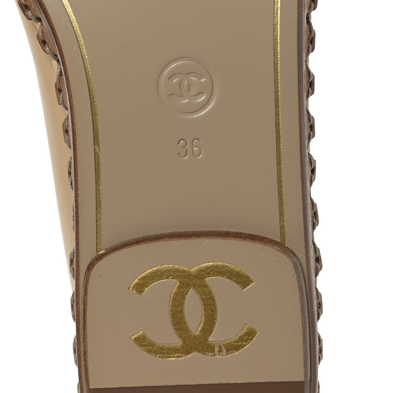 LAMBSKIN CHAIN CC MOCASSIN LOAFER ESPADRILLES BEIGE BLACK