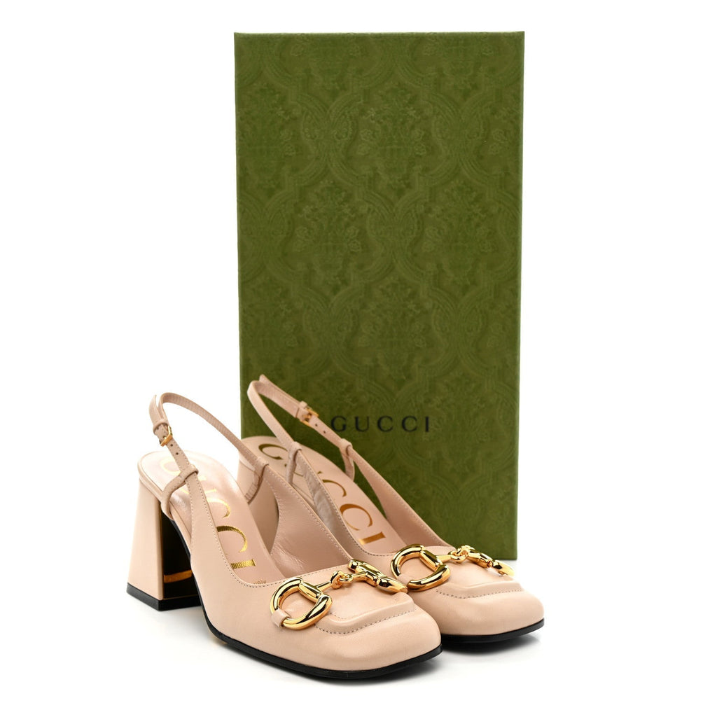 MALAGA KID HORSEBIT 75MM SLINGBACK PUMPS SKIN ROSE