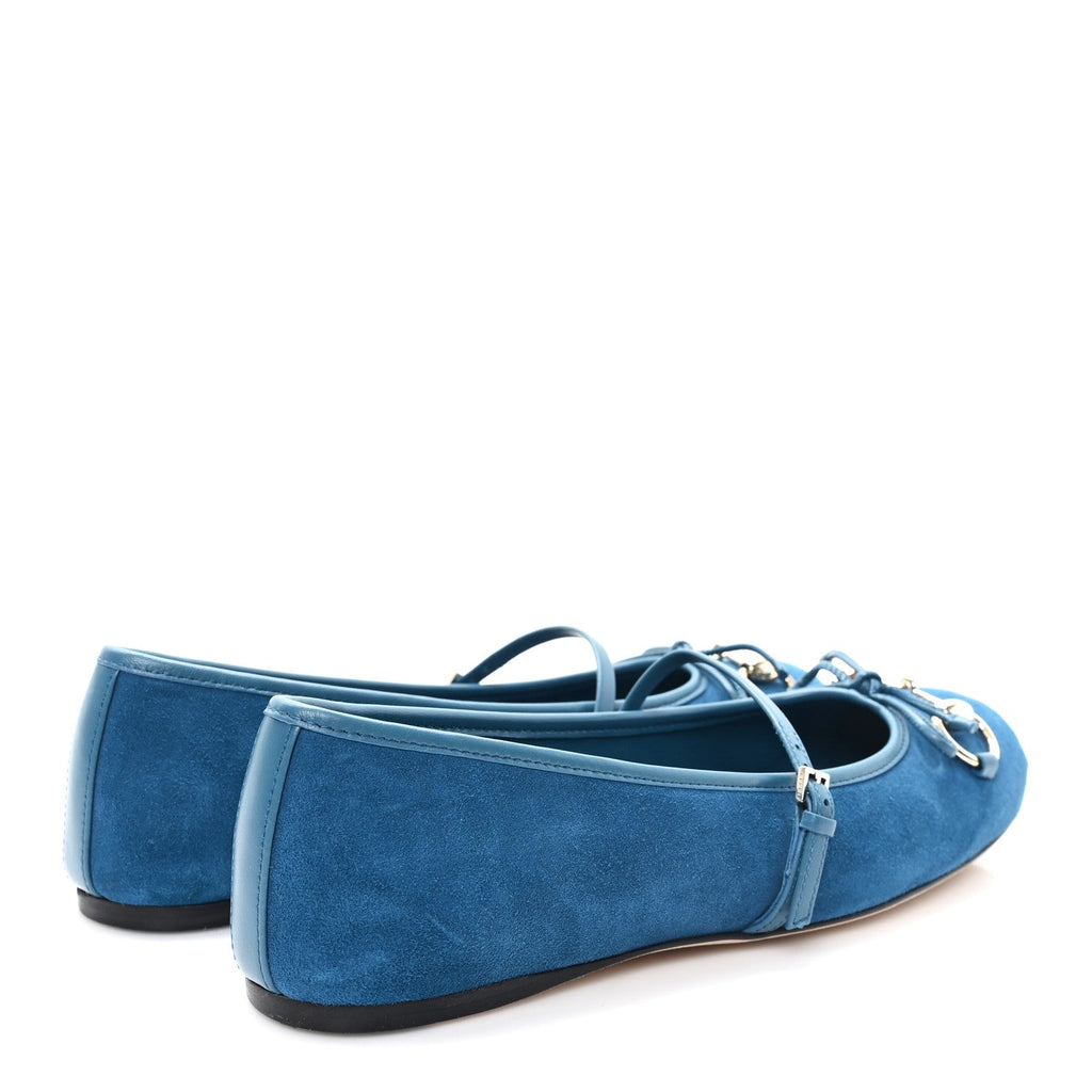 KID SCAMOSCIATO HORSEBIT BALLET FLATS DEEP ACQUA