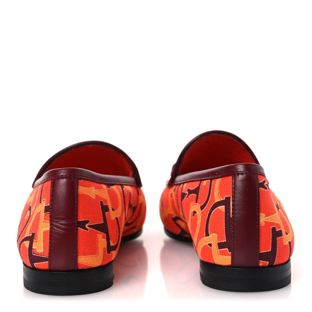 BETIS GLAMOUR CANVAS HORSEBIT PRINT WOMENS JORDAAN LOAFERS ORANGE RED ROSSO ANCORA