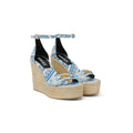 Versace Medusa Espadrille Platform Sandals - Blue Print