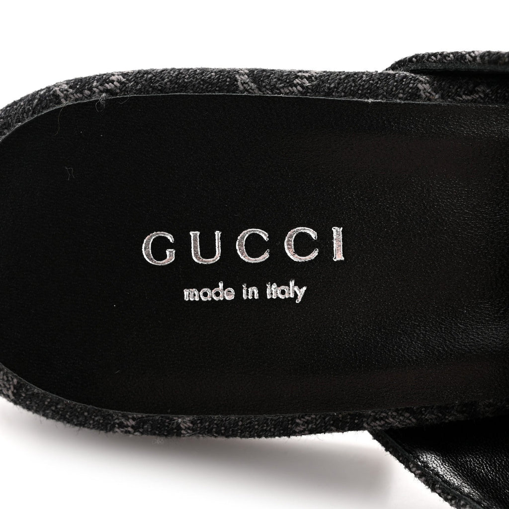 NEW DENIM GG MALAGA KID WOMENS PRINCETOWN SLIPPERS GREY BLACK