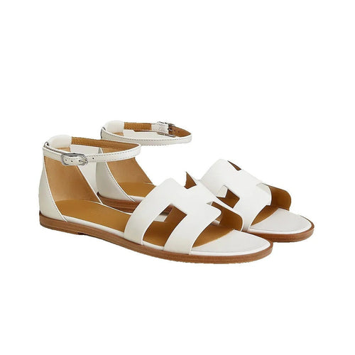 Hermès Hermes Epsom Santorini Sandal Rose Porcelaine - White