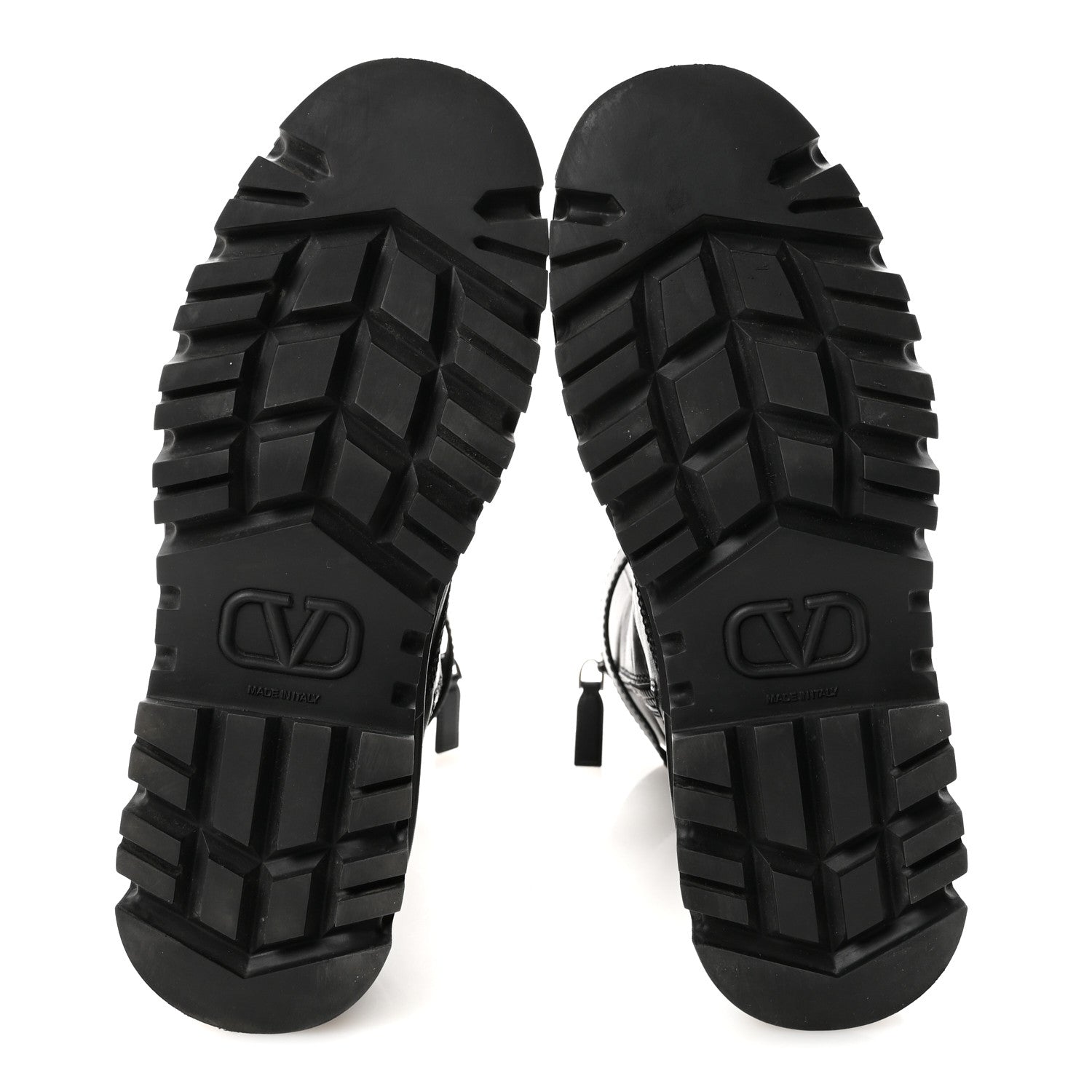 CALFSKIN VLOGO /50MM COMBAT BOOTS BLACK
