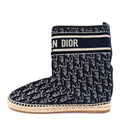VELVET OBLIQUE GRANVILLE ESPADRILLE BOOTS DEEP BLUE