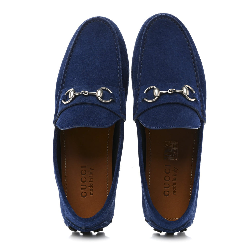 SUEDE MENS HORSEBIT DRIVER LOAFERS ROYALE