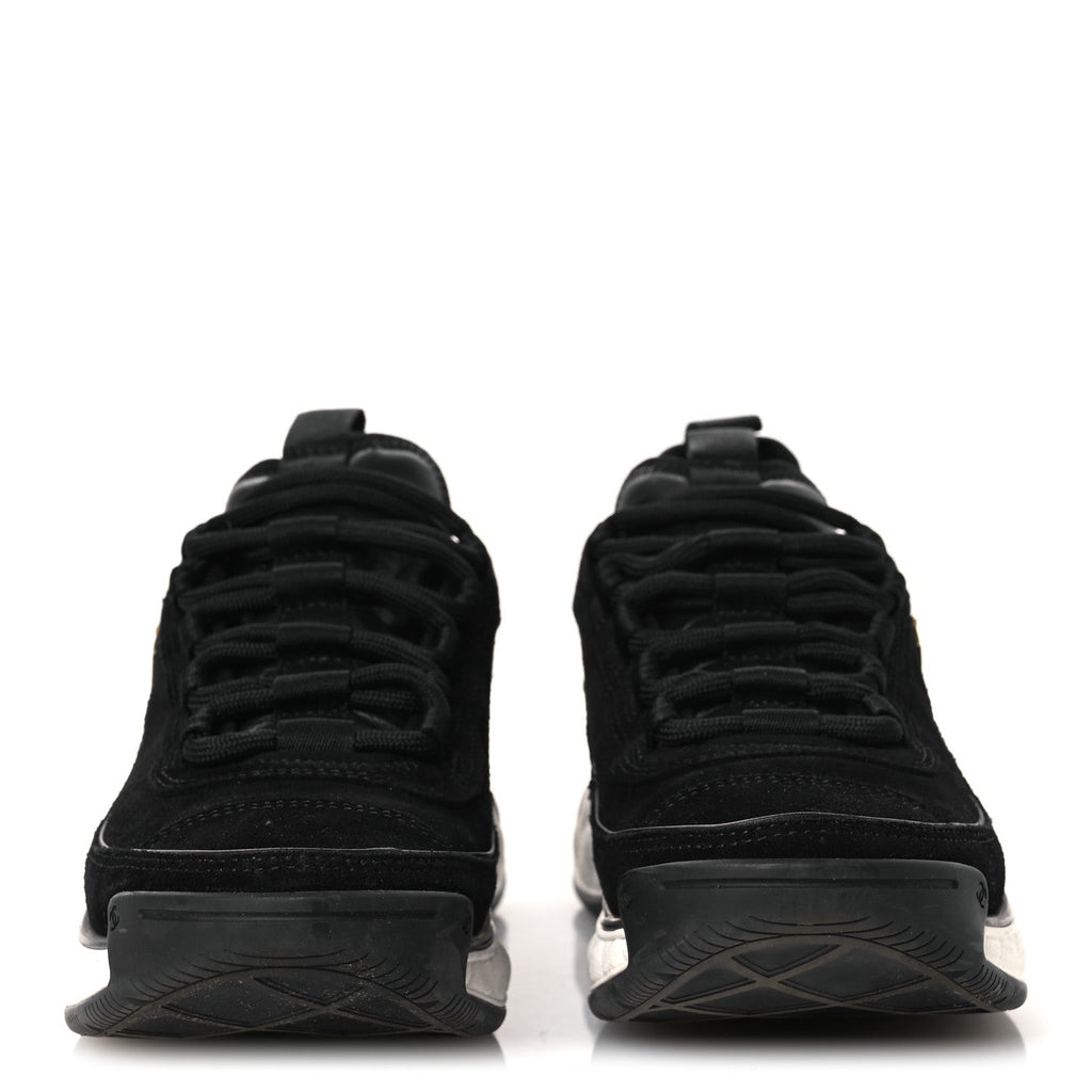 SUEDE CALFSKIN NYLON GROSGRAIN CC SNEAKERS BLACK