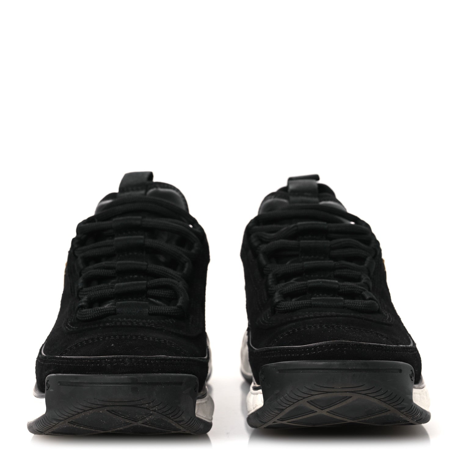 SUEDE CALFSKIN NYLON GROSGRAIN CC SNEAKERS BLACK