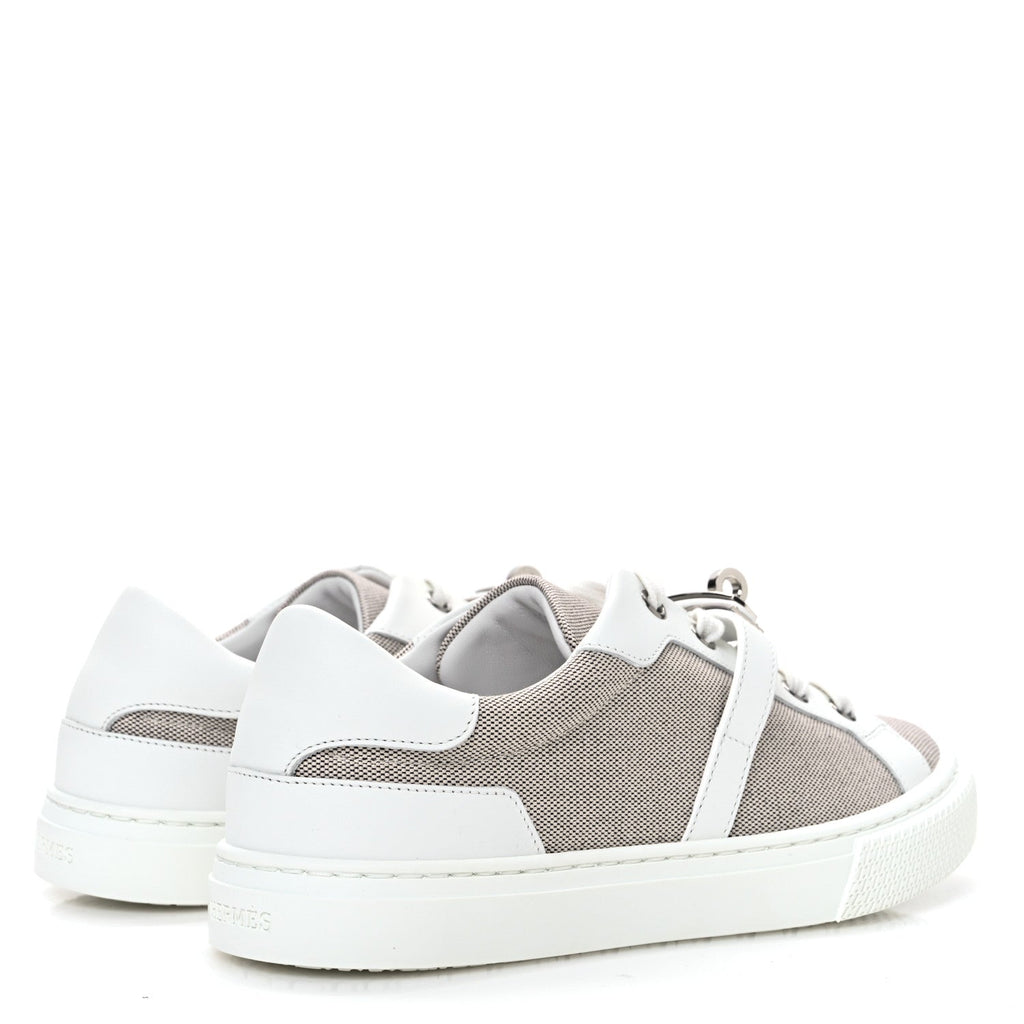 CALFSKIN CANVAS DAY SNEAKERS PRUNOIR WHITE