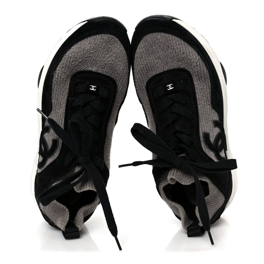 FABRIC SUEDE CALFSKIN CC SNEAKERS GRAY BLACK