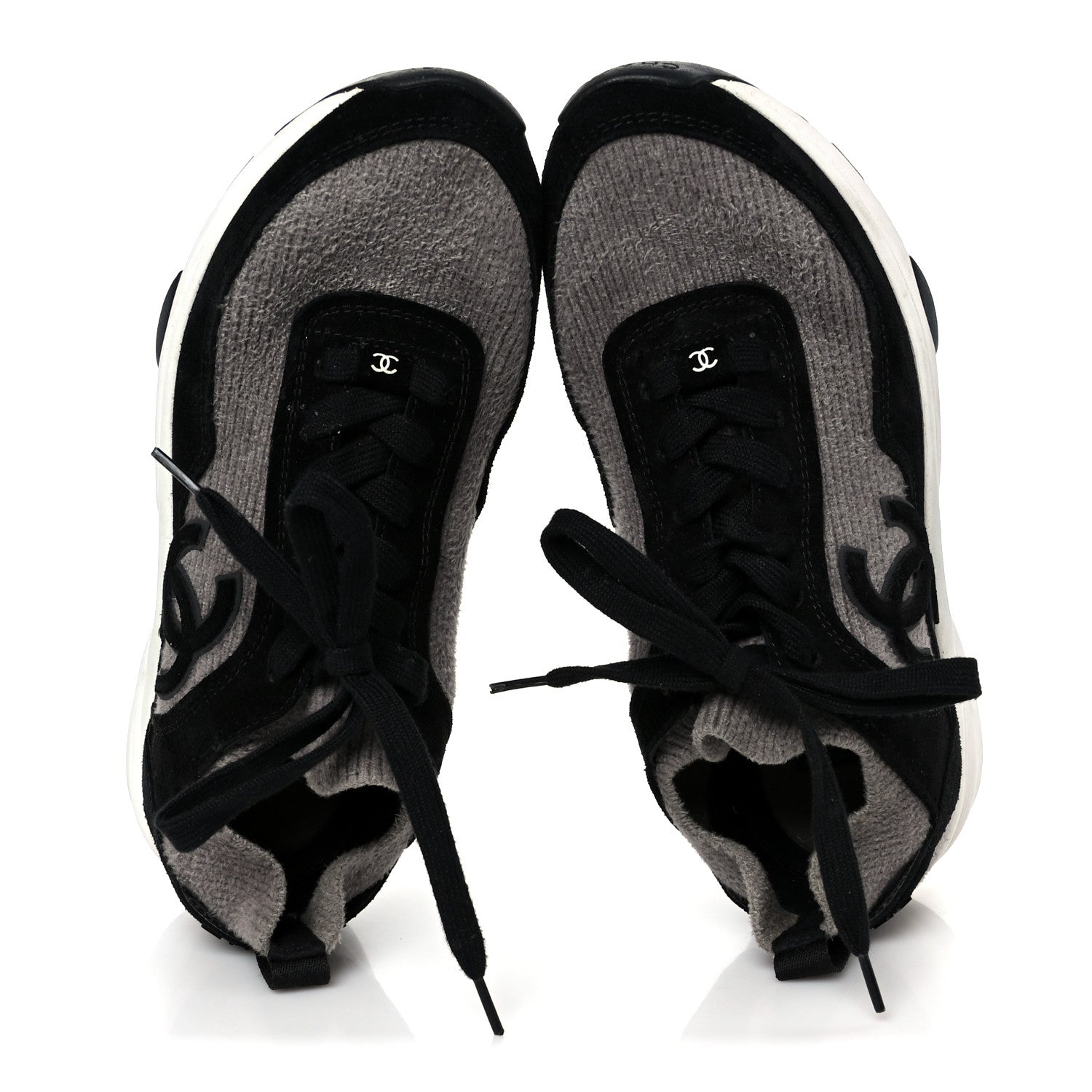 FABRIC SUEDE CALFSKIN CC SNEAKERS GRAY BLACK