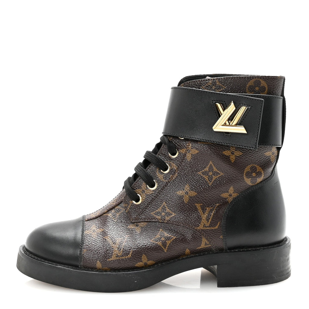LOUIS VUITTON CALFSKIN WONDERLAND FLAT RANGER BOOTS MONOGRAM BROWN