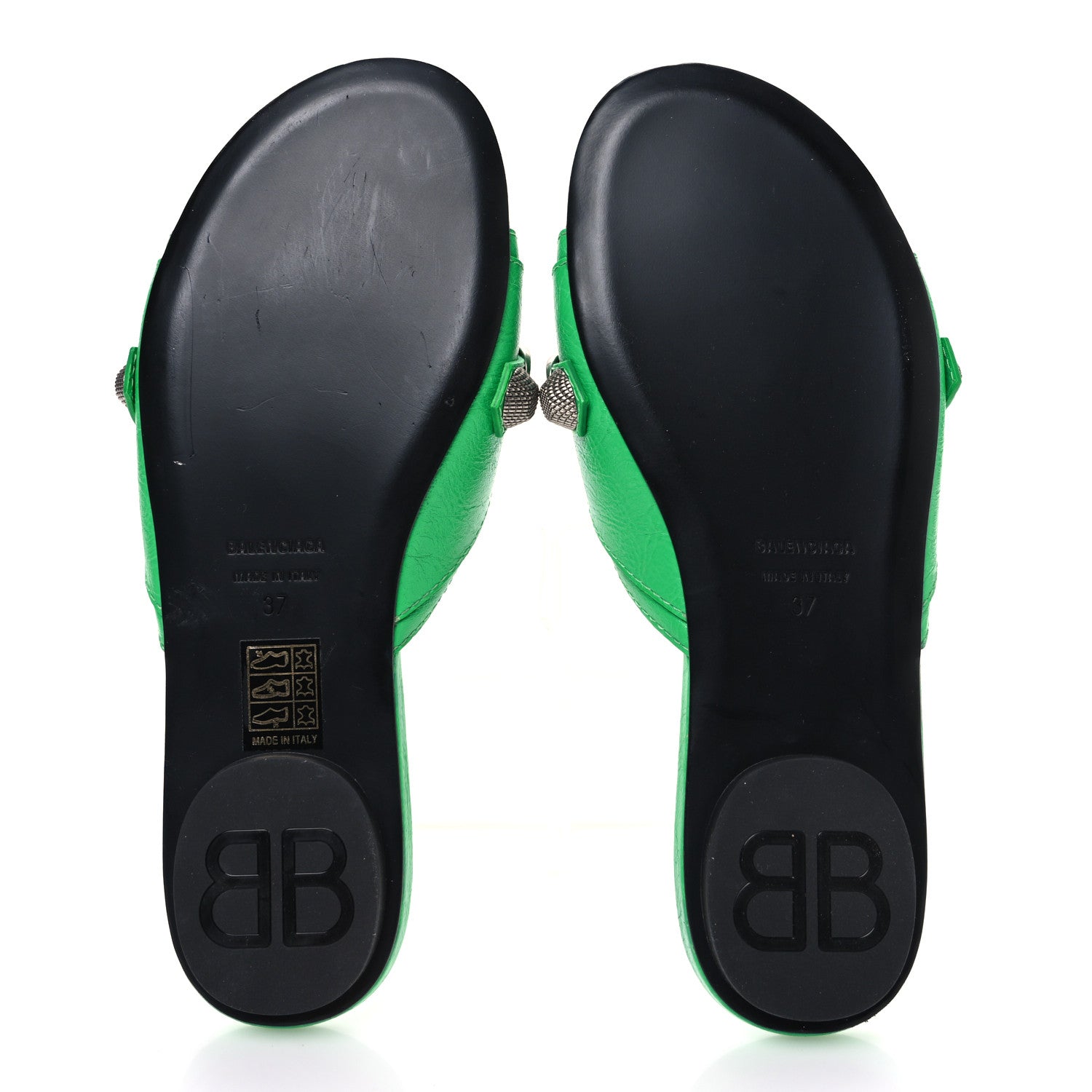 AGNEAU ARENA CAGOLE FLAT SLIDE SANDALS VIVID GREEN