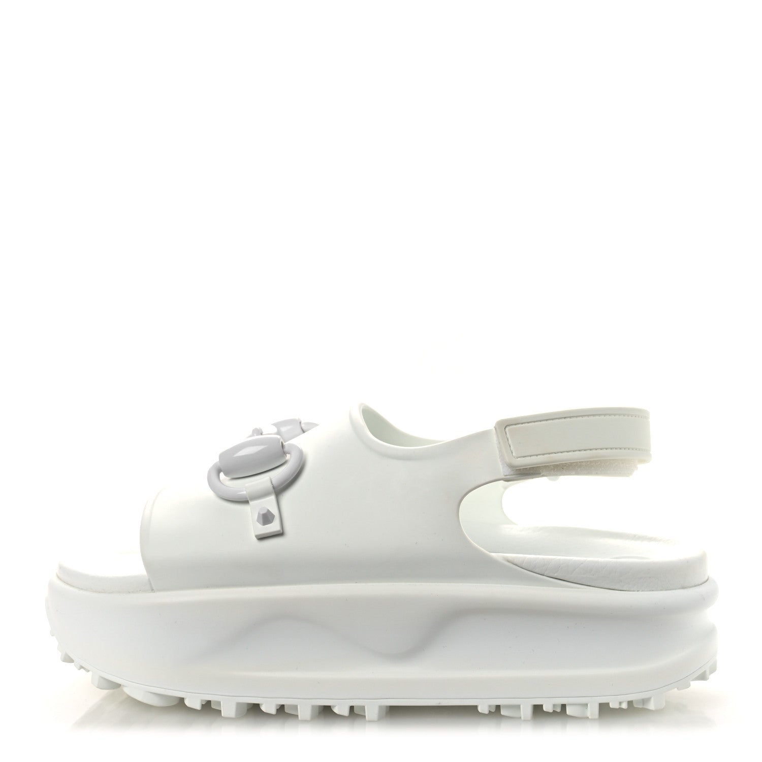 SOFT RUBBER HORSEBIT TOUCH WOMENS STRAPPED SANDALS GREAT WHITE