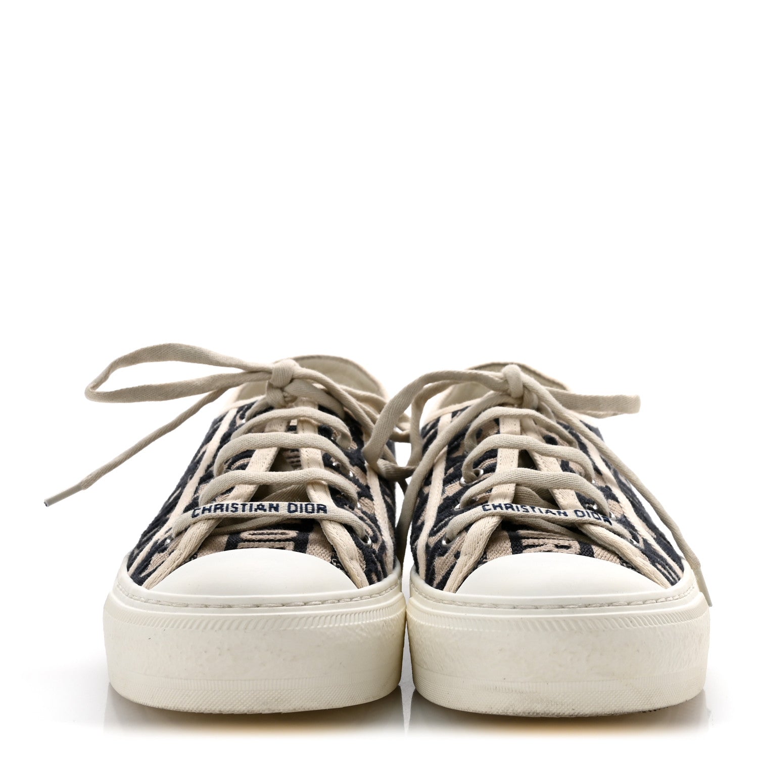 CANVAS OBLIQUE WALK'N'DIOR LOW TOP SNEAKERS DEEP BLUE