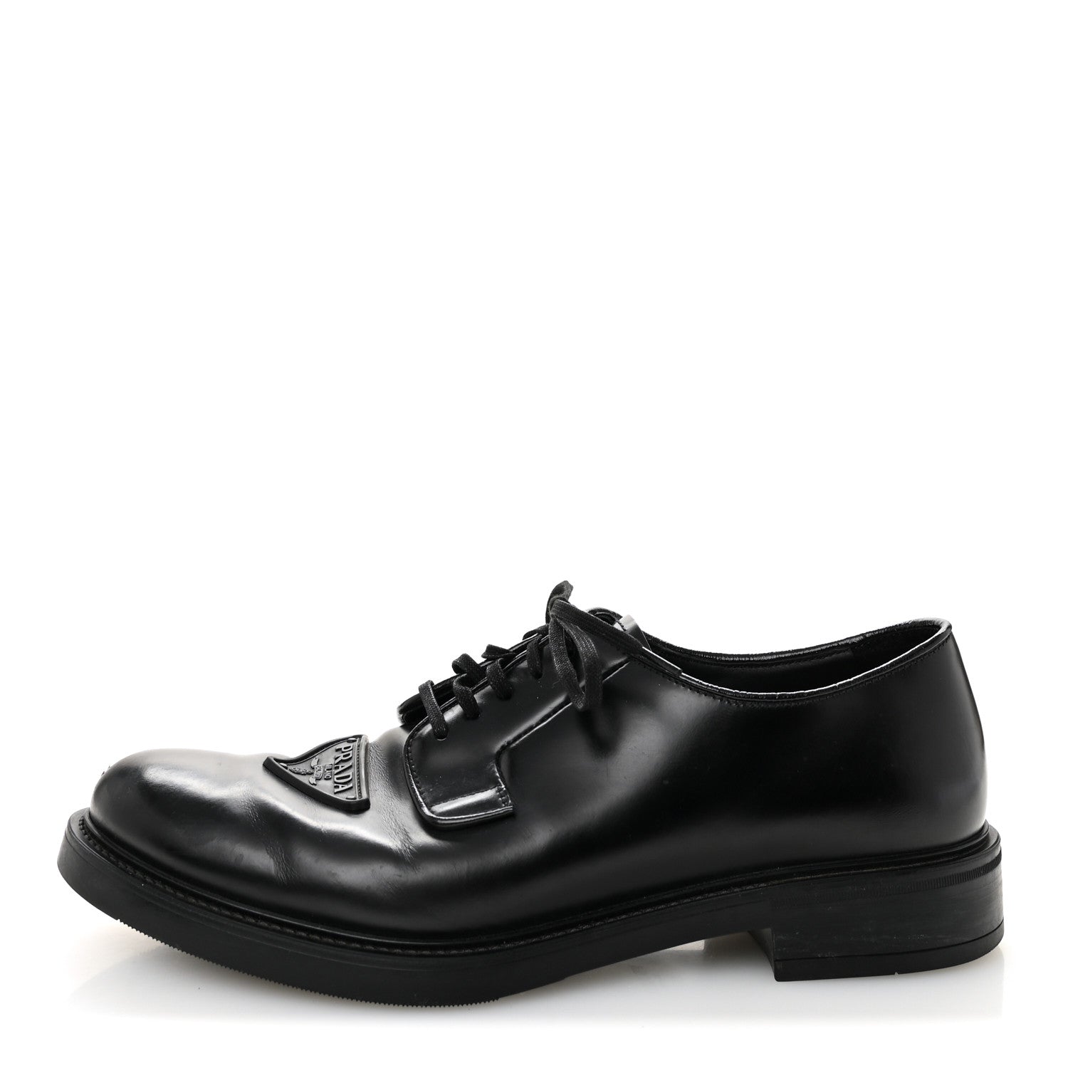 SPAZZOLATO TRIANGLE MENS DERBY LOAFERS BLACK