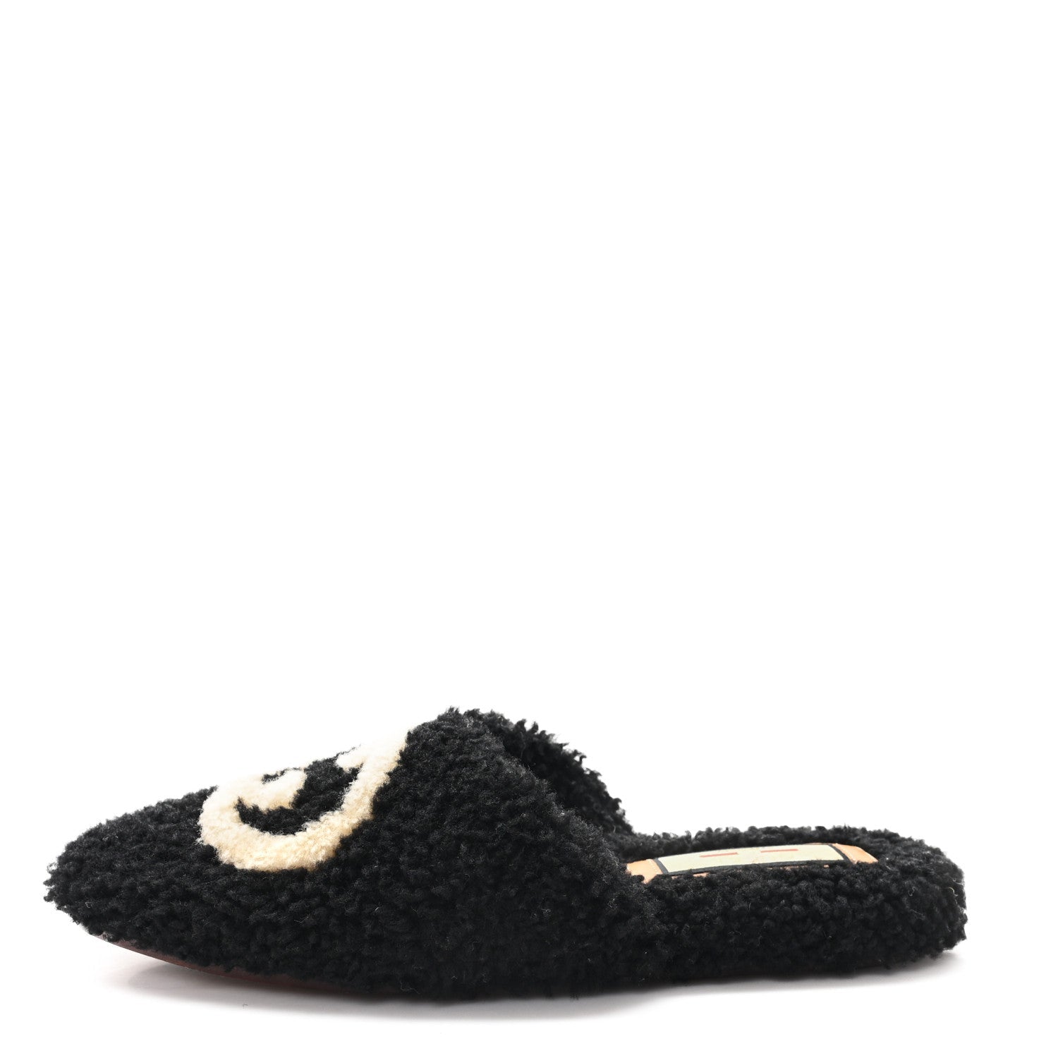 FAUX SHEARLING INTERLOCKING G WOMENS EILEEN SLIPPERS BUTTERSCOTCH BLACK