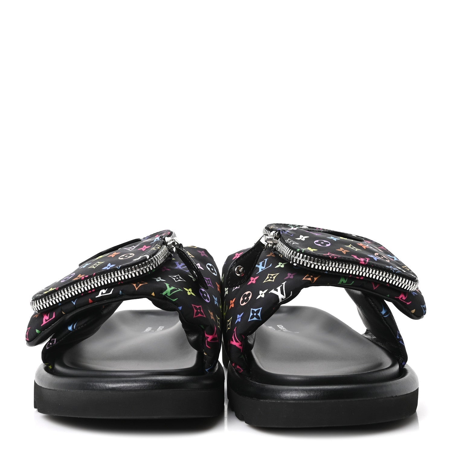 LV X TM MONOGRAM MULTICOLOR POOL PILLOW FLAT COMFORT MULE BLACK